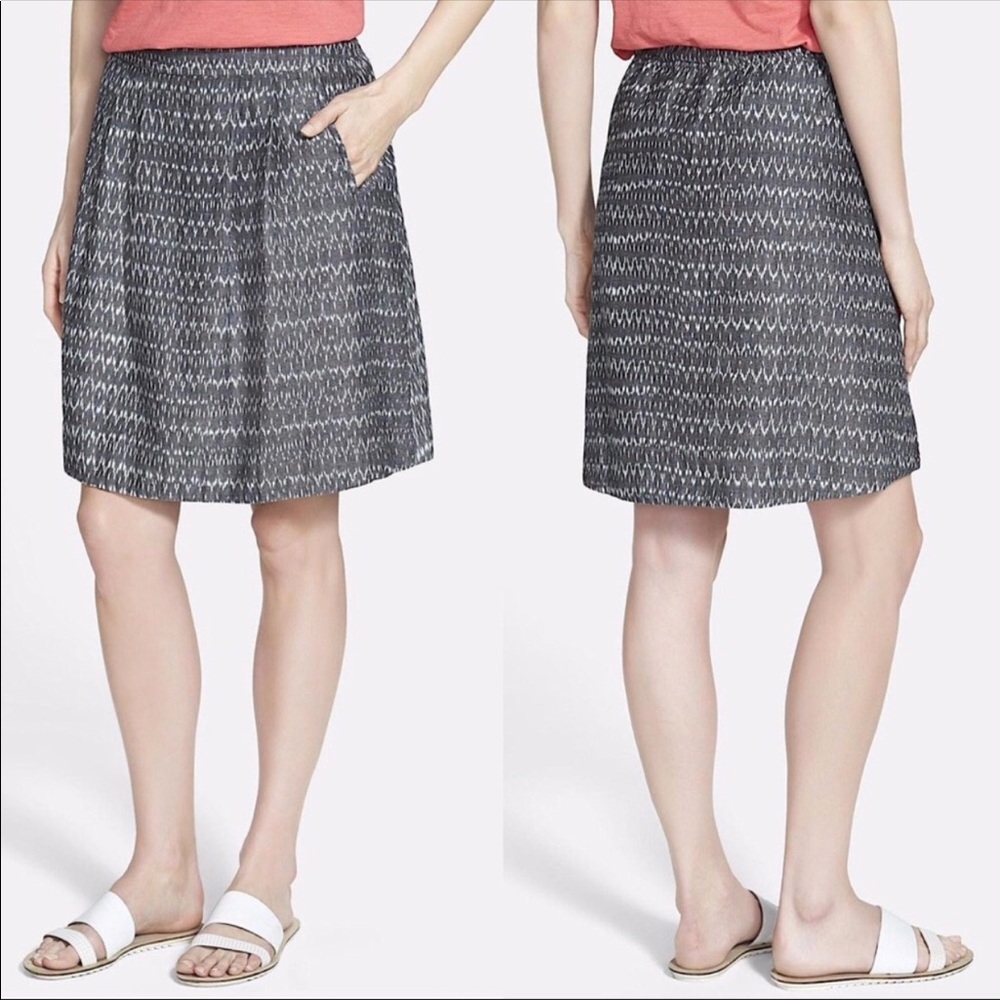 Eileen Fisher Grey Aerial Ikat Print Skirt